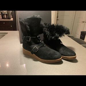 RebeccaMinkOff Perry Bootie in Black Suede